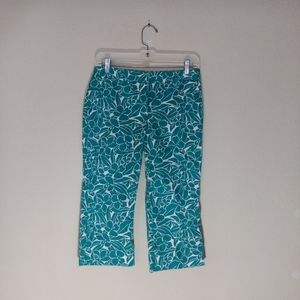 Ann Taylor, EUC, tropical print capris, size 2